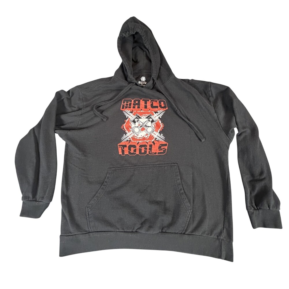 Matco Tools Hoodie Mens XL Black Graphic Pullover Fleece Sweatshirt Auto Graphic